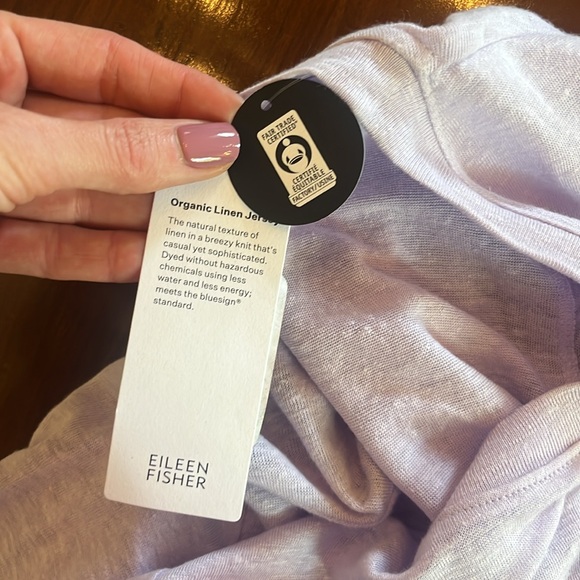 Eileen Fisher Organic Linen Jersey Crewneck Long Sleeve Tee - Picture 12 of 13